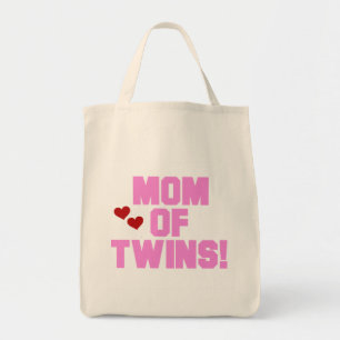 Mama von Twins-Pink-Texthemden und Geschenken Tragetasche