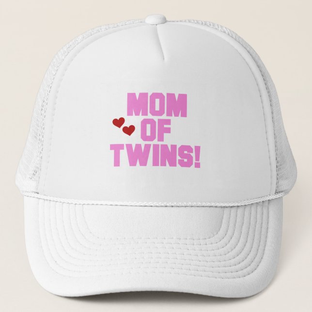 Mama von Twins-Pink-Texthemden und Geschenken Truckerkappe (Vorderseite)