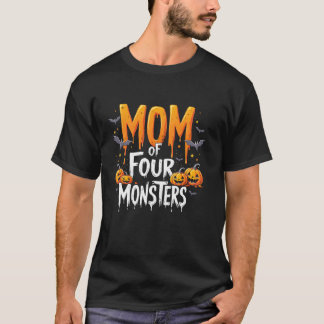 Mama von Vier-Monster-Halloween-Kunst T-Shirt