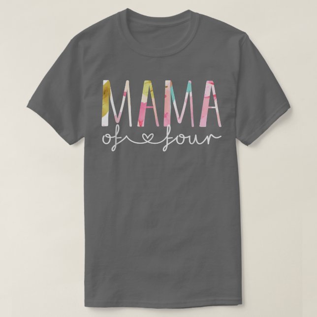 Mama von vier Niedlichen Mamas von Blumendesign mi T-Shirt (Design vorne)