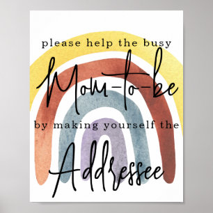 Mama von Watercolor Boho Rainbow Poster