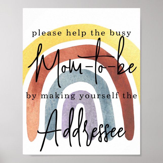 Mama von Watercolor Boho Rainbow Poster (Vorne)