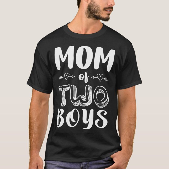 Mama von zwei Jungen zwei Mamas Frauen T-Shirt (Vorderseite)