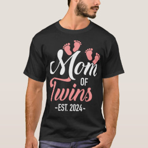 Mama von Zwillingen 2024 für Schwangerschaftsankün T-Shirt