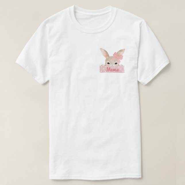 Mama Watercolor Pocket Pink Ostersonne T-Shirt (Design vorne)