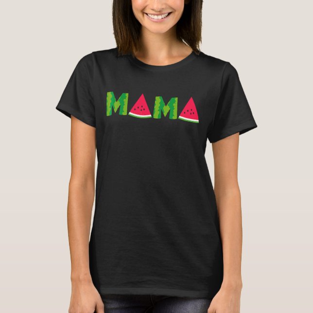 Mama Watermelon Sommer Früchte Großer Muttertag T-Shirt (Vorderseite)