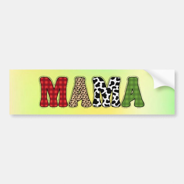 Mama Weihnachten Karomuster Design Autoaufkleber (Vorne)