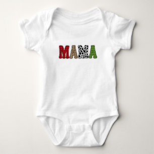 Mama Weihnachten Karomuster-Design Baby Strampler