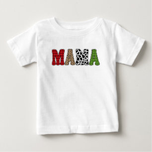 Mama Weihnachten Karomuster-Design Baby T-shirt