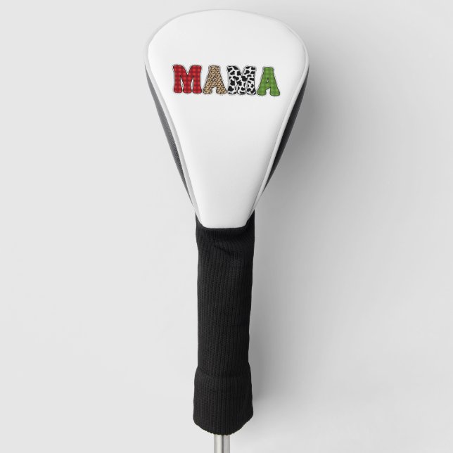 Mama Weihnachten Karomuster Design Golf Headcover (Vorderseite)