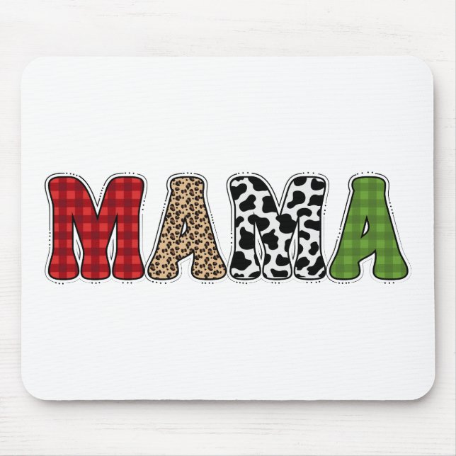 Mama Weihnachten Karomuster Design Mousepad (Vorne)