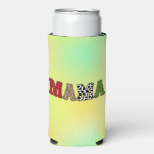 Mama Weihnachten Karomuster Design Selters Dosenkühler
