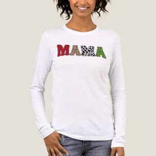 Mama Weihnachten Karomuster-Design Tri-Blend Shirt