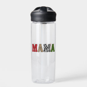 Mama Weihnachten Karomuster-Design Trinkflasche