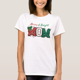 Mama Weihnachten Shirt Fröhlicher und heller T - S