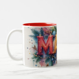 Mama Weihnachtsbecher Zweifarbige Tasse
