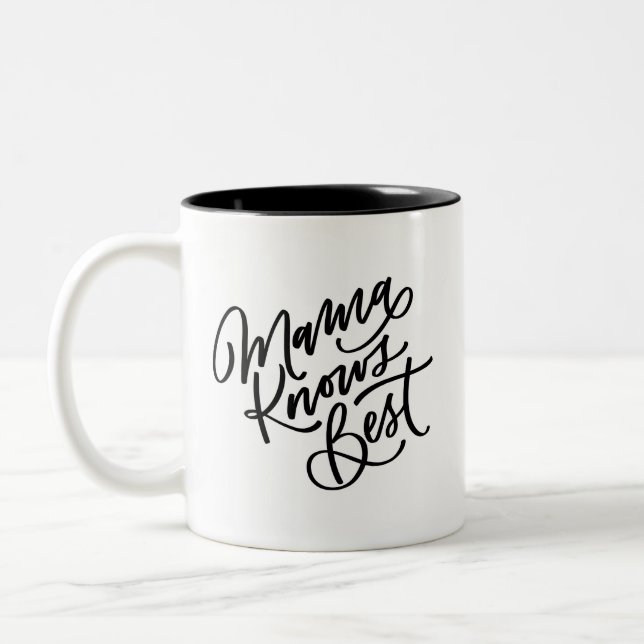 Mama weiß das Beste Zweifarbige Tasse (Links)