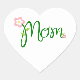 Mama Weißer Herzsticker Herz-Aufkleber