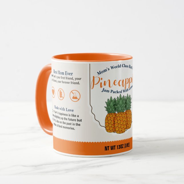 Mama Weltklasse Ananas Liebe Jam Tasse (Vorderseite Links)