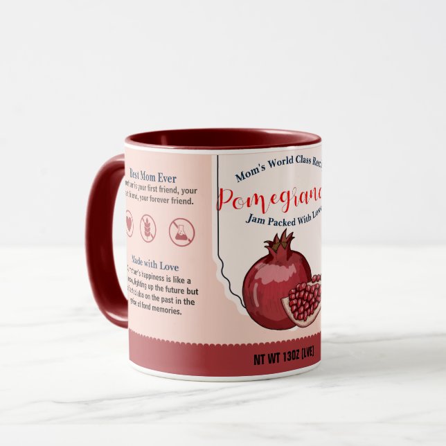 Mama Weltklasse Granatapfel Liebe Marmelade Tasse (Vorderseite Links)