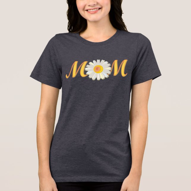 Mama White Daisy Tri-Blend Shirt (Vorderseite)