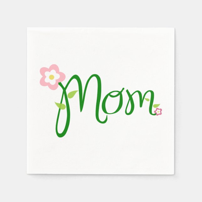 Mama White Standard Cocktail Paper Napkin Serviette (Vorderseite)