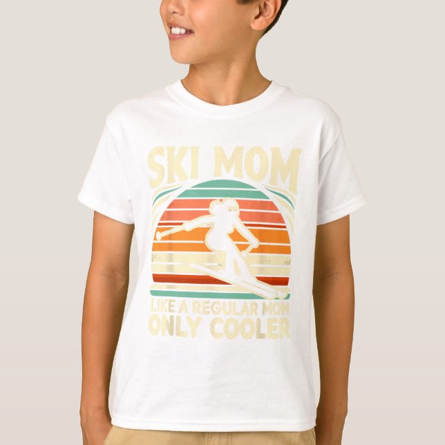 Mama wie eine regelmäßige Mama nur viel Cooler Ski T-Shirt (Vorderseite)