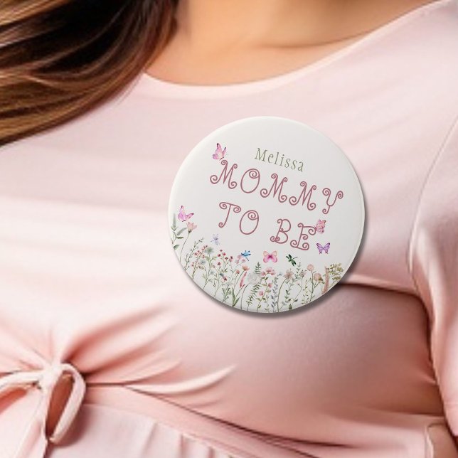 Mama Wildblume Girl Baby Shower Button (Von Creator hochgeladen)
