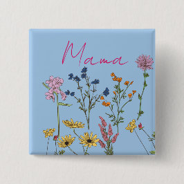 Mama-Wildblumengeschenk Button
