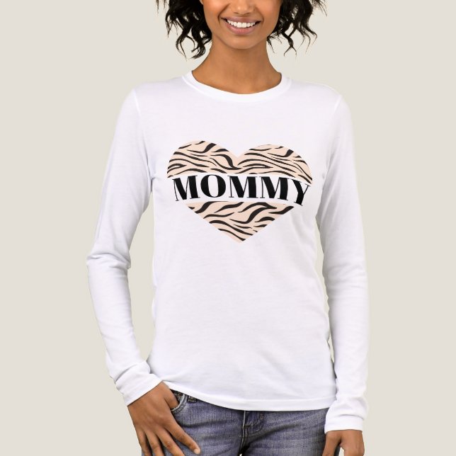 Mama, wilder Tiger Herz Tri-Blend Shirt (Vorderseite)