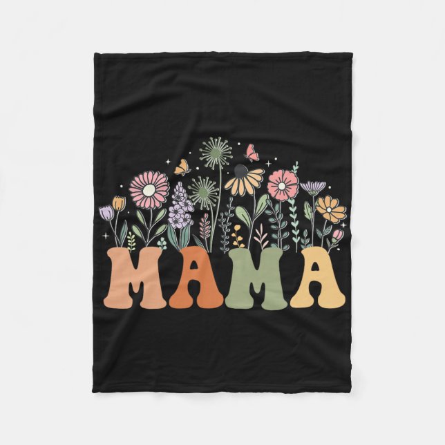 Mama Wildflower Floral Birthday Baby Shower New Ma Fleecedecke (Vorderseite)