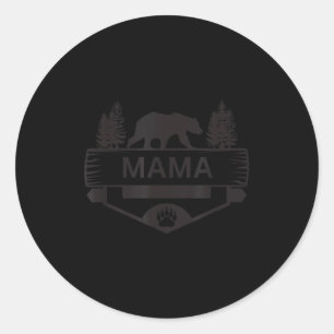 Mama Wildtier Bär Wandern Camping Skifahren Runder Aufkleber