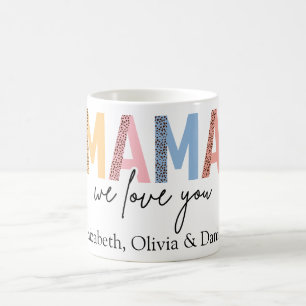 "MAMA, Wir Liebe dich" Muttertag farbenfroh Kaffeetasse