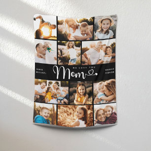  Mama Wir Liebe Sie Hearts Modern Foto Collage Fle Fleecedecke