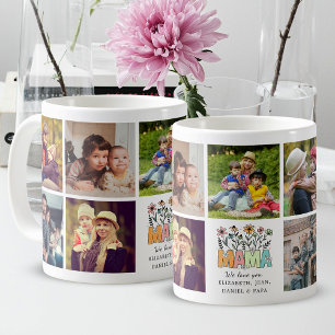 Mama wir lieben dich süße Blumen Mutter Fotocollag Kaffeetasse