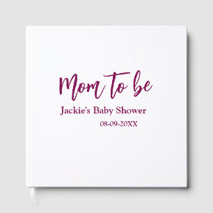 Mama-wird-Baby-Party Name Datum rosa einfach minim Gästebuch