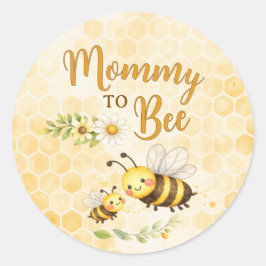 Mama wird Biene Baby-Party Runder Aufkleber