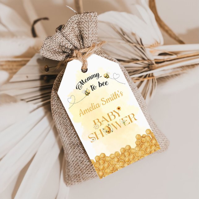 Mama wird Biene Baby Shower Geschenkanhänger (Von Creator hochgeladen)