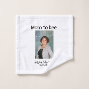 Mama wird Biene Foto Name Baby Shower Datum hinzuf Waschlappen