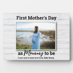 Mama wird die erste schwangere Ehefrau bald Mutter Fotoplatte