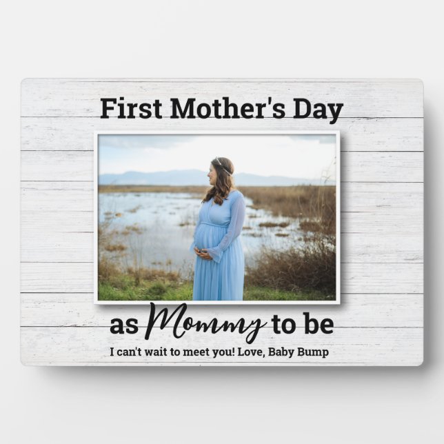 Mama wird die erste schwangere Ehefrau bald Mutter Fotoplatte (Vorderseite)