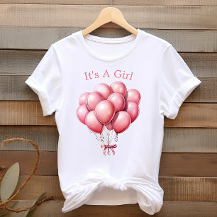 Mama-wird-Pinkefarbene-Balloons-Es-ist-ein-Mädchen T-Shirt