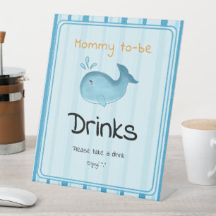 Mama-wird-süß-Wal-Baby-Shower-Getränke Sockelschild