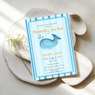 Mama wird süße Wal-Baby-Party Einladung