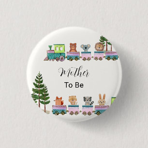 Mama wird wild Safari Choo Choo Zug Baby Shower Button