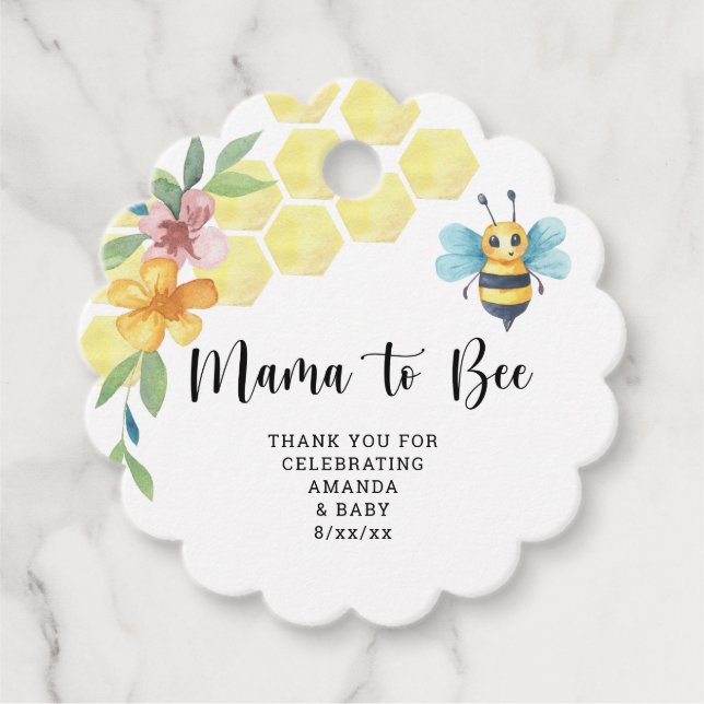 Mama wird zur Biene Geschenkanhänger (Vorderseite)