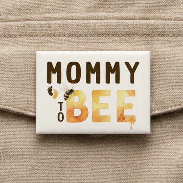 Mama wird zur Honigbiene Baby Shower Button (Mommy to Bee Bumblebee Honeycomb Baby Shower Button
)
