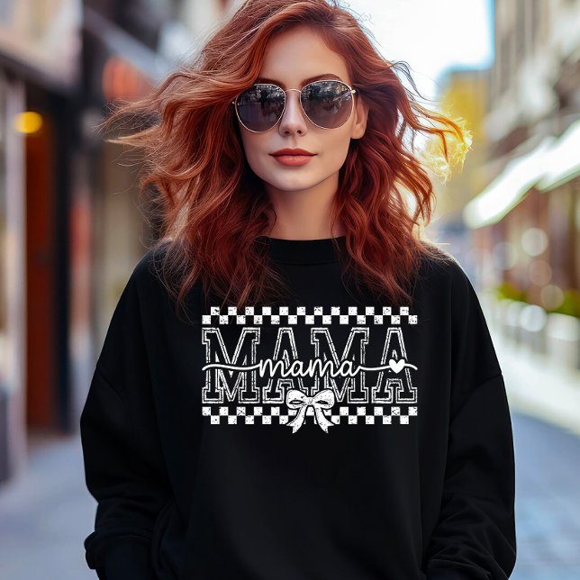MAMA with Checks and a Bow Sweatshirt (Von Creator hochgeladen)