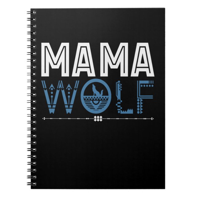 Mama Wolf Native American Art Mutter Notizblock (Vorderseite)