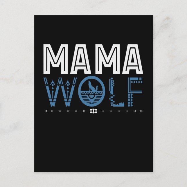 Mama Wolf Native American Art Mutter Postkarte (Vorderseite)